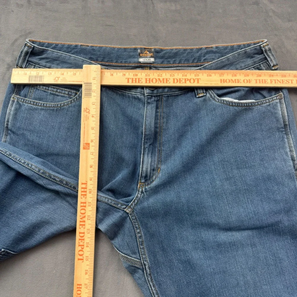 Ridgecut Toughwear Mens Carpenter Jeans Blue Denim Utility Work Pants 42x30